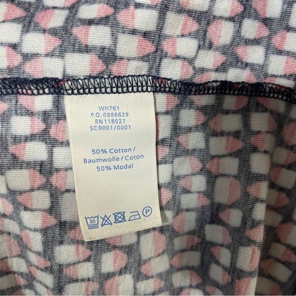 Boden WH761 Pink & Blue Weekend Jersey Midi Dress Pockets Cotton Modal Comfy - Picture 9 of 10